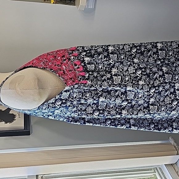 THML, SUMMER Blue and white dress with pink enbroidery medium. Y2K - Picture 4 of 11